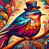 >SALE<5D DIY Full Round Drill Diamond Painting Cute Bird Kit Home Decoration 30x30cm