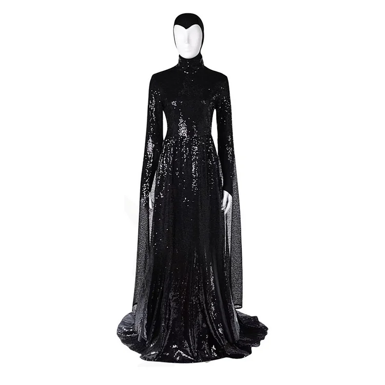 Snow White (2025) Evil Queen Black Dress Accessories Set Outfits Cosplay Costume