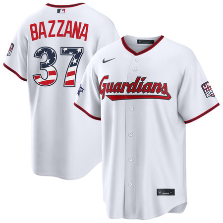 Men's Cleveland Guardians #37 Travis Bazzana Nike White 2026 All-Star Edition Stars & Stripes Stadium Jersey