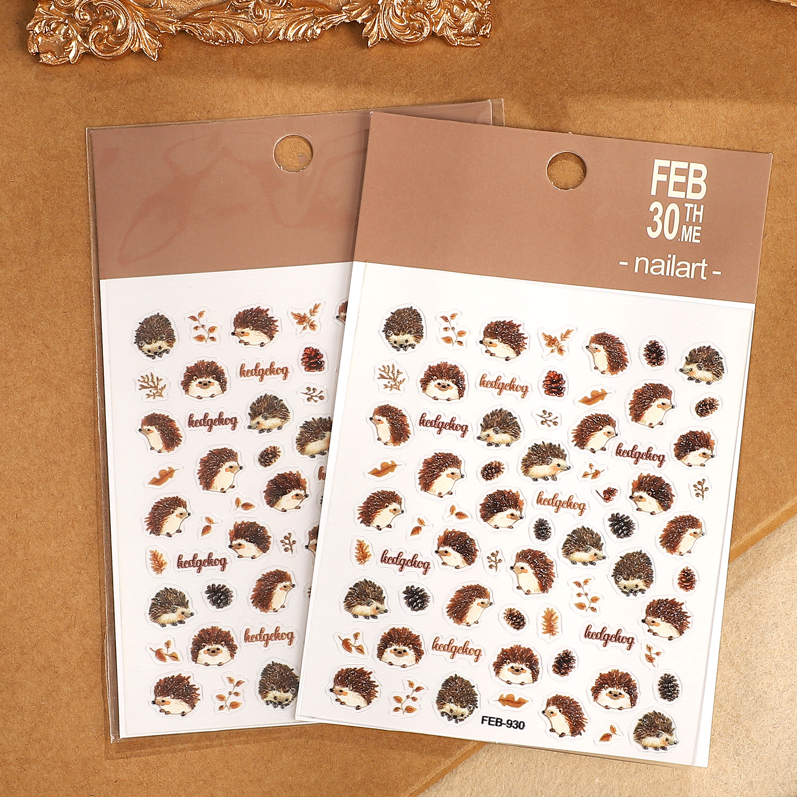 PET 스티커 - 2개/세트 귀여운 고슴도치 솔방울