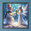 Angel Snowman Full DIY 5D trou ronde diamant kits d&rsquo;art 15,75 x 15,75 in diamants &agrave; points de peinture arts visuels arts plastiques pour adultes/d&eacute;butants id&eacute;e cadeau d&eacute;co maison