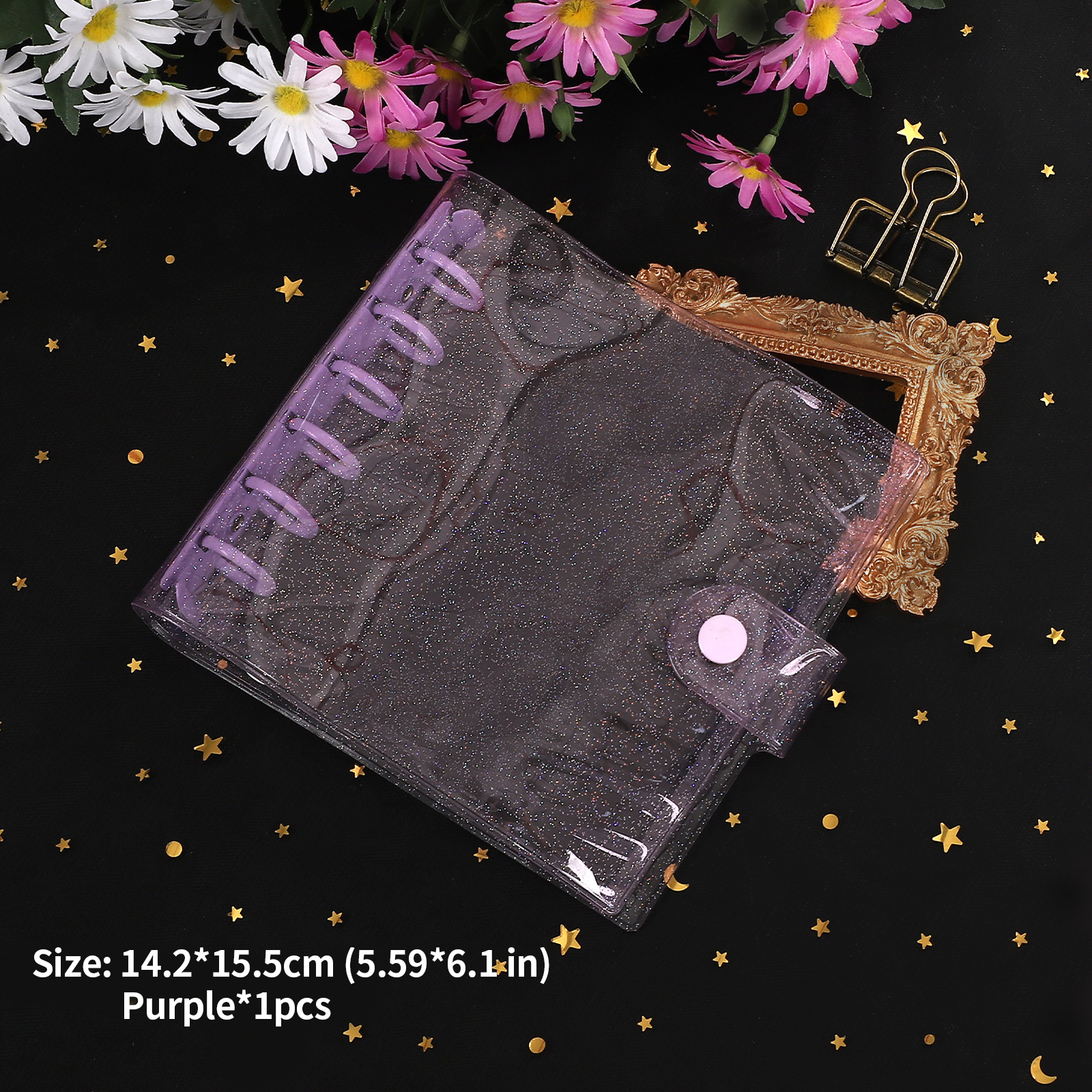 Storage Book - A7 Bag-style Sparkling Shell Square Loose-leaf Gauze Book 