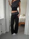 Calsia suit pants with polka dotted trim - Black