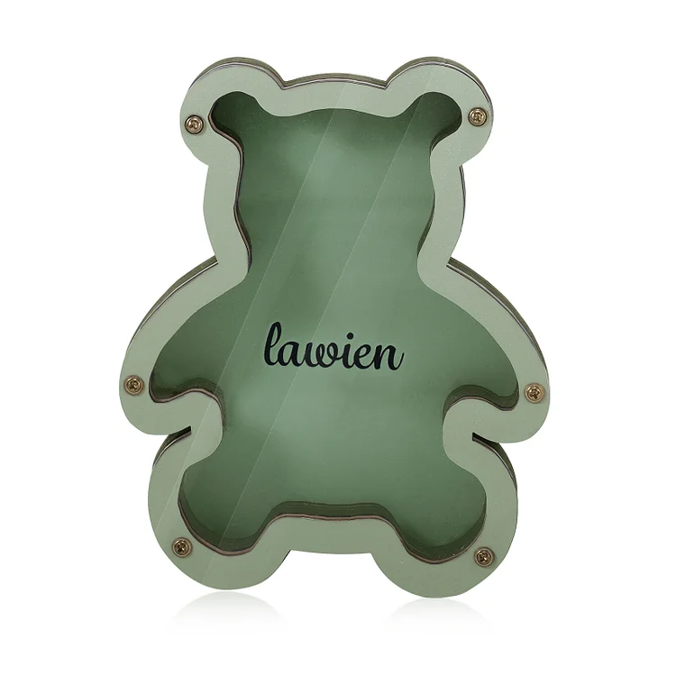Personalized Bear Name Piggy Bank Engrave Name Money Jar Gifts for Kids