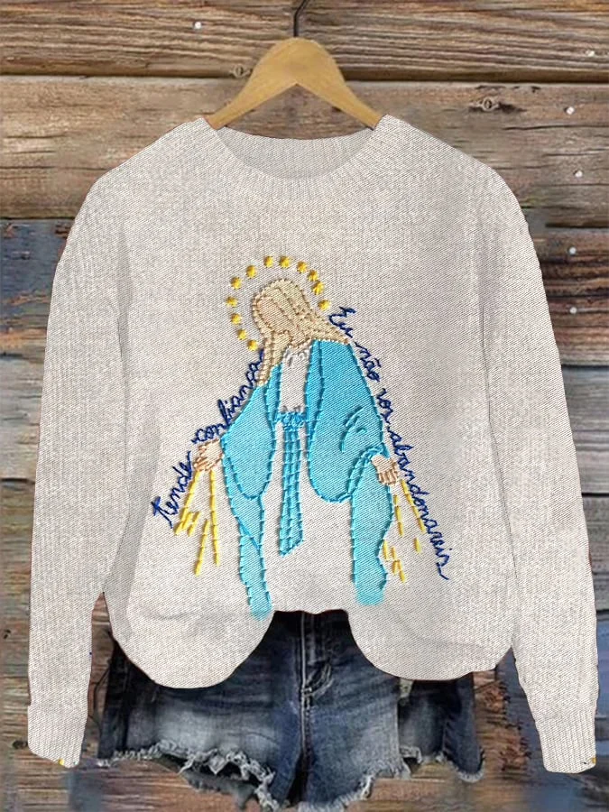 Women's Virgin Mary Knitted Casual Sweater