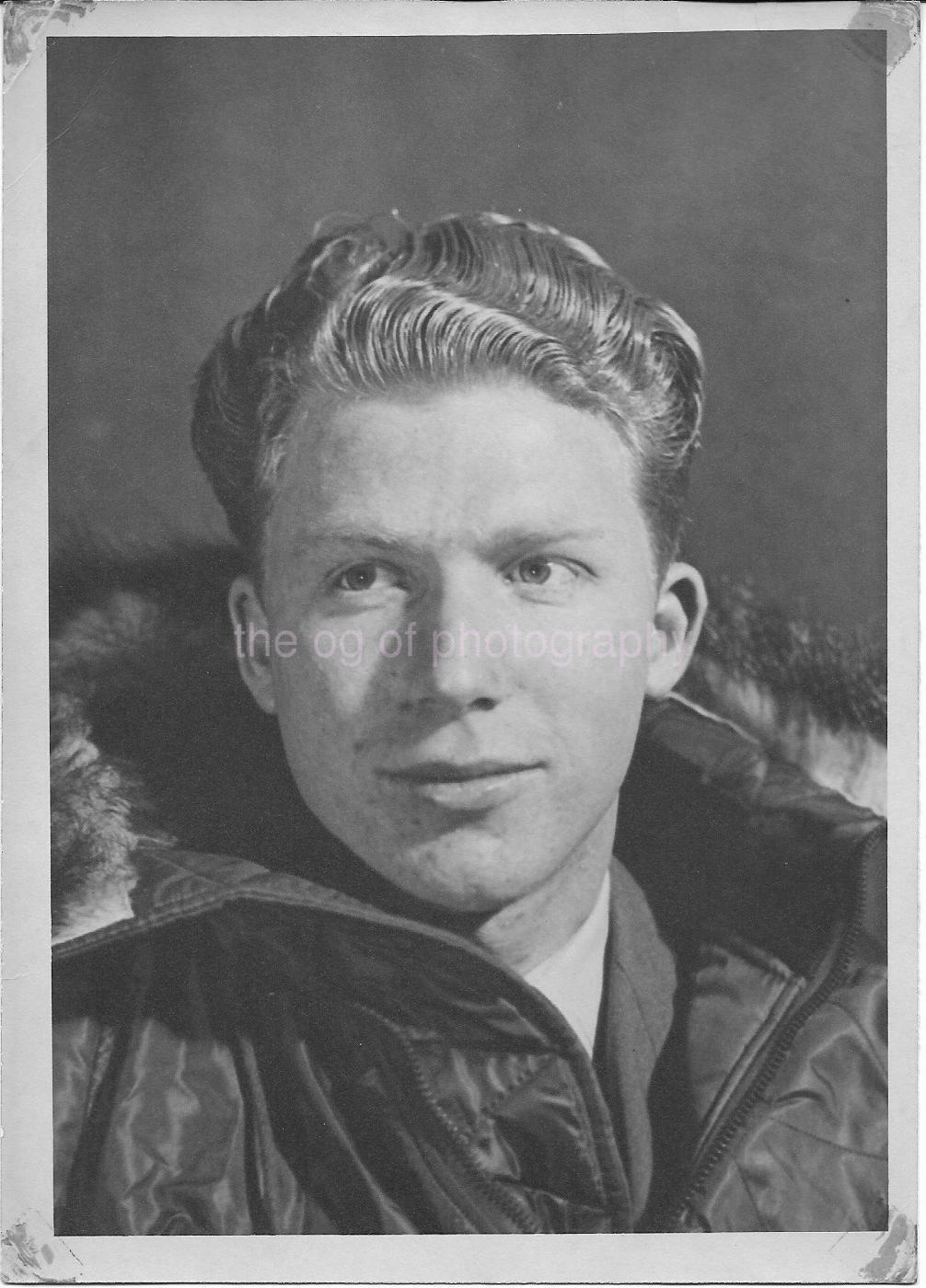 Young Man 5 x 7 FOUND Photo Poster paintingGRAPH Vintage B + W 40's Original Portrait 010 6 C