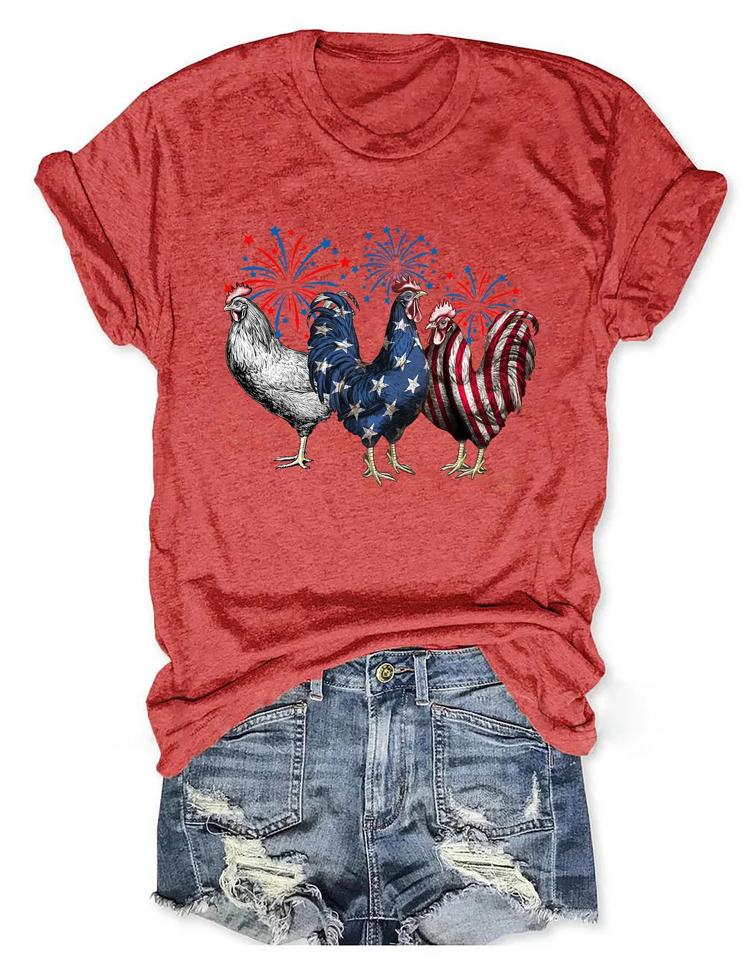 Patriotic USA Chicken 4th Of July T-shirt