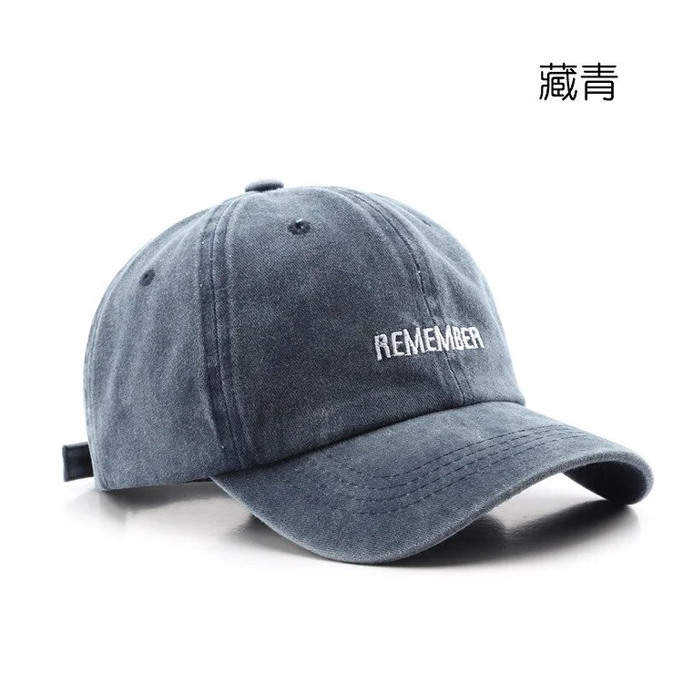 Washed Distressed Letters Embroidered Peaked Cap Outdoor Sports and Casual Sun Hat Matching Baseball Cap