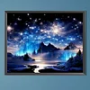 (50*40cm)Starry Night Mountain River - Round Partial AB Drill Diamond Painting