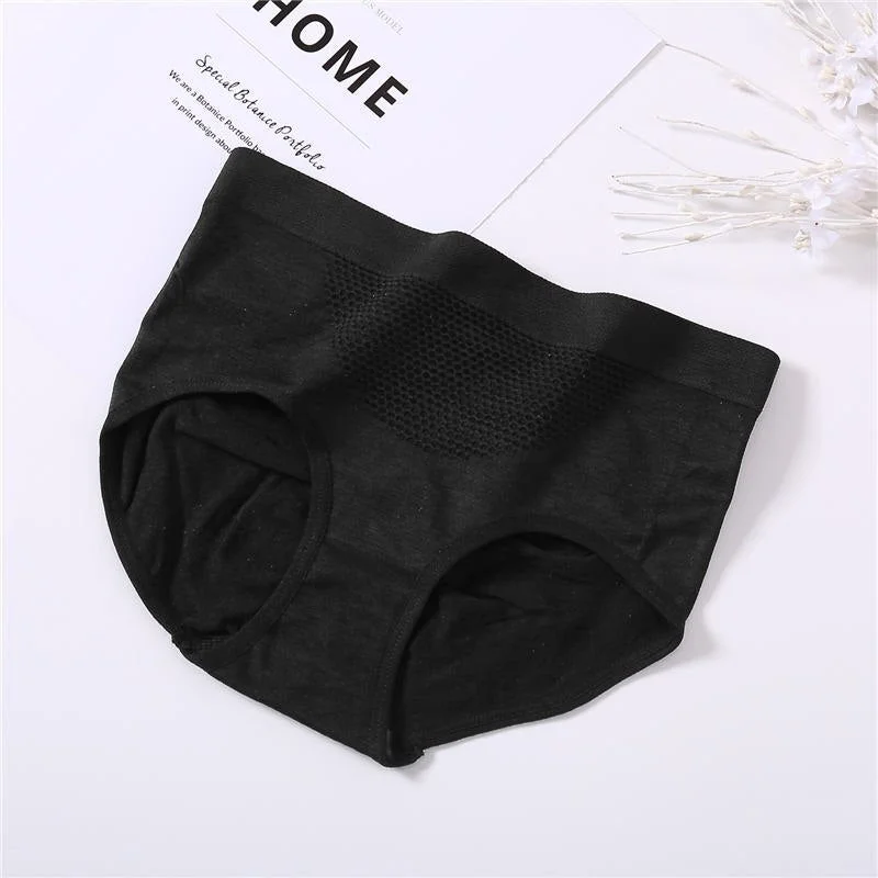 Women Seamless Panties Female Middle Waist Underwear Physiological Pants Crotch Cotton Briefs Honeycomb Embossed Warm Lingerie