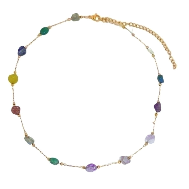 3 Pieces Elegant Geometric Natural Stone Titanium Steel Necklace