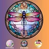 Dragonfly Glass Painting - 11CT Stamped Cross Stitch 40*40cm/15.75*15.75in