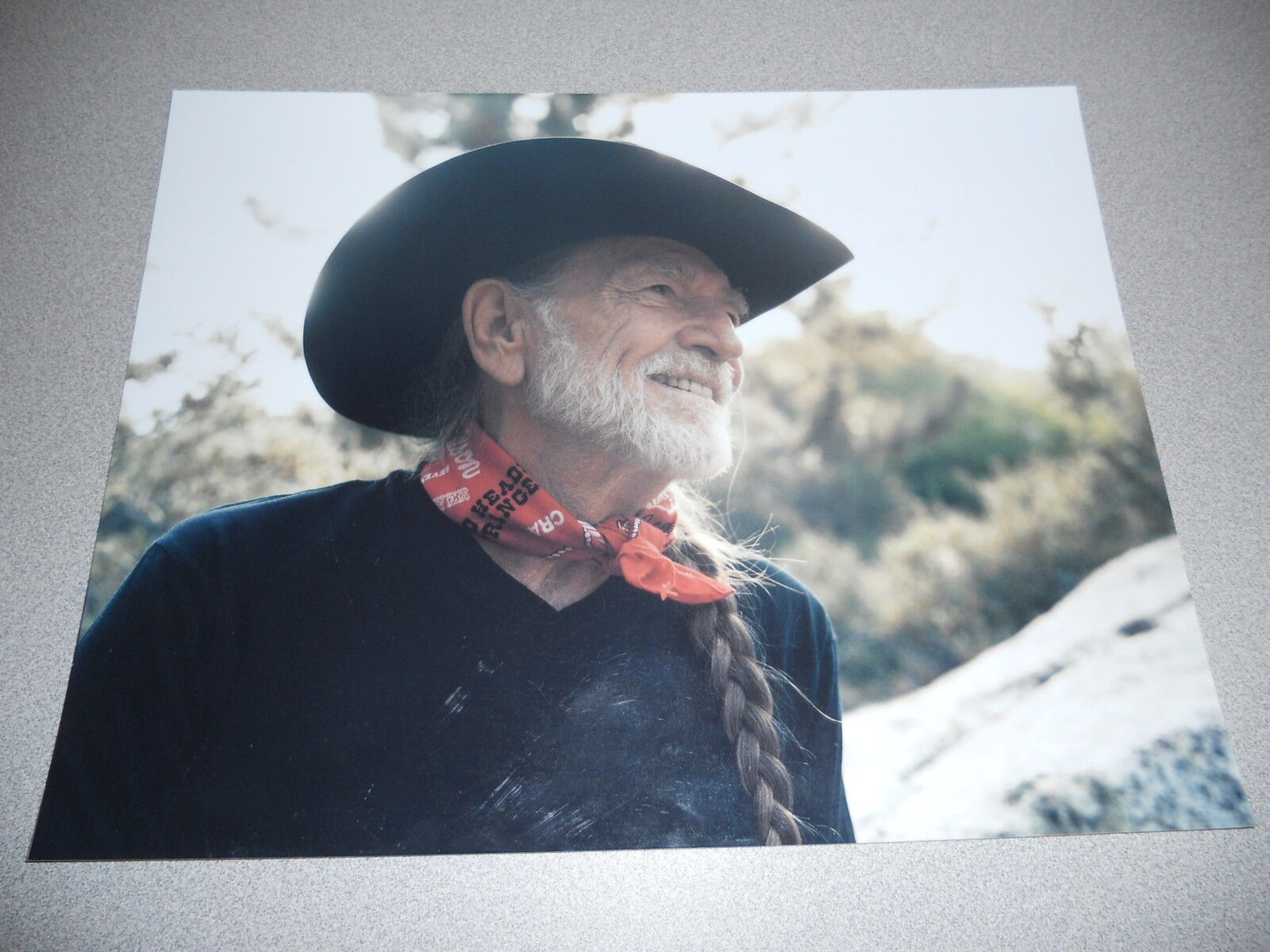 Willie Nelson Country Guitar 11x14 Candid Promo Photo Poster painting #1