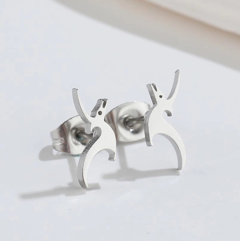 1 Pair Fashion Dog Dinosaur Giraffe 304 Stainless Steel 18K Gold Plated Ear Studs
