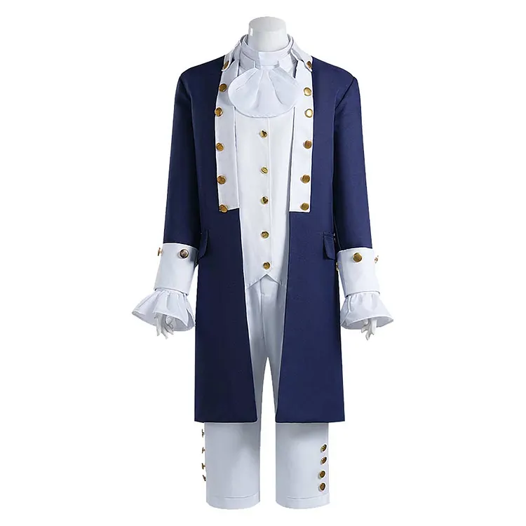 Adult Men Founding Fathers Blue Coat Set Outfits Costume Carnival Party Suit