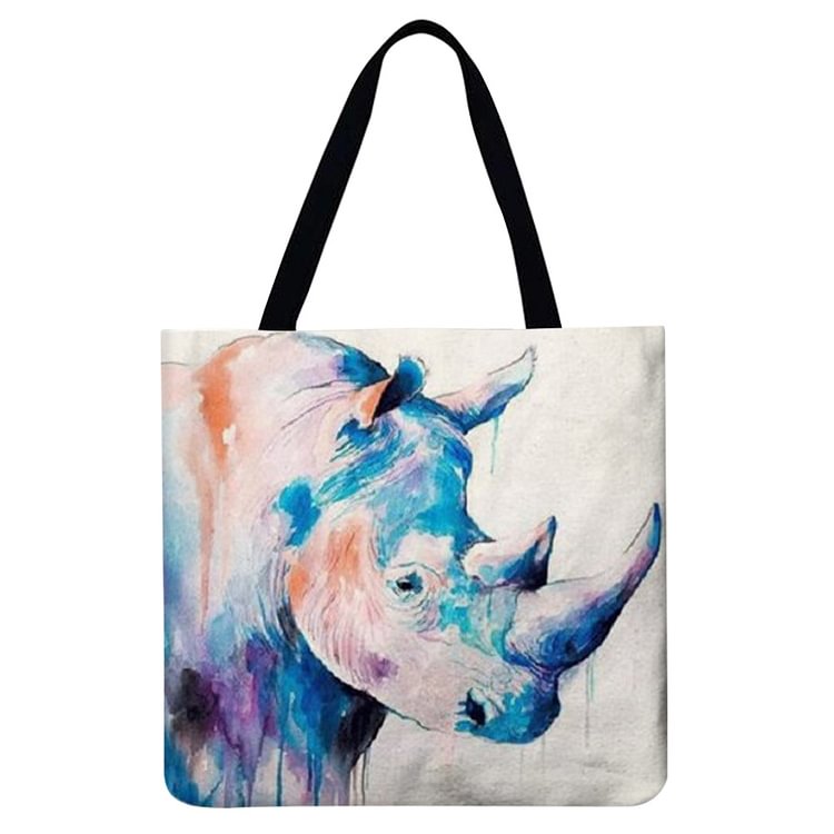 【Limited Stock Sale】Linen Tote Bag - Watercolor Animal Art
