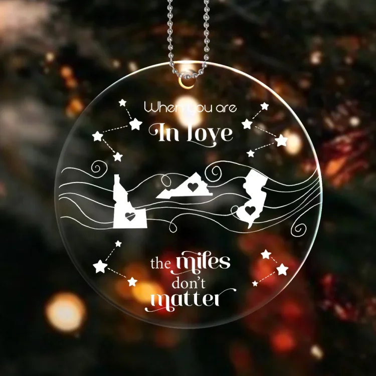 Long Distance Family Friends Siblings Sisters Besties-Personalized Custom Acrylic Ornament ...
