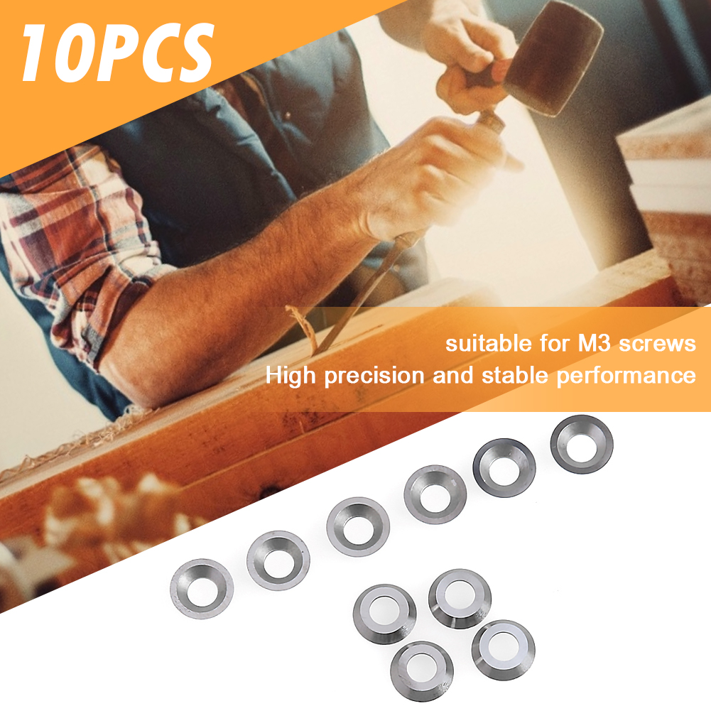 

10pcs Woodworking Alloy Planer Blade Circular Carbide Insert Milling Cutter, 12mm, 501 Original