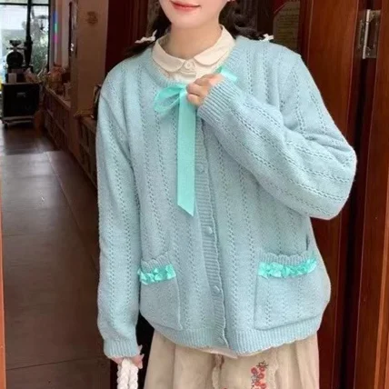 Chicfifth Sweater Women Winter Long Sleeve High Quality Autumn Vintage Top Knitted Cardigan