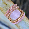 Colorful Multi Gemstone Crocheted Wristband Accessories