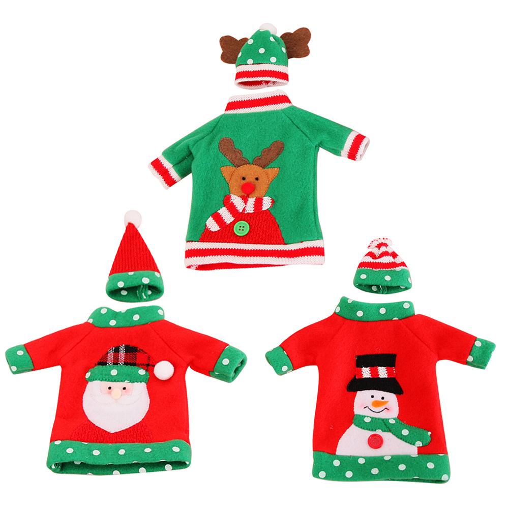

1 Set Red Wine Bottle Covers Bag Santa Claus Ornaments Christmas Decor Gift, 501 Original