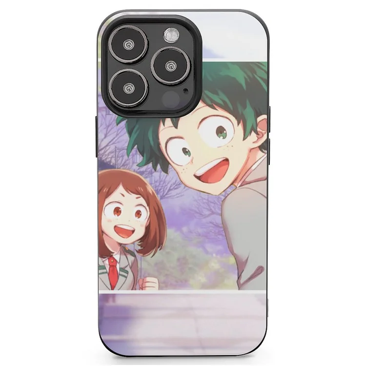 Izuku Midoriya Ochaco Uraraka Anime My Hero Academia Phone Case Mobile Phone Shell IPhone 13 and iPhone14 Pro Max and IPhone 15 Plus Case - Heather Prints Shirts