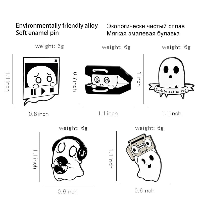 Cartoon Style Ghost Alloy Stoving Varnish Brooches