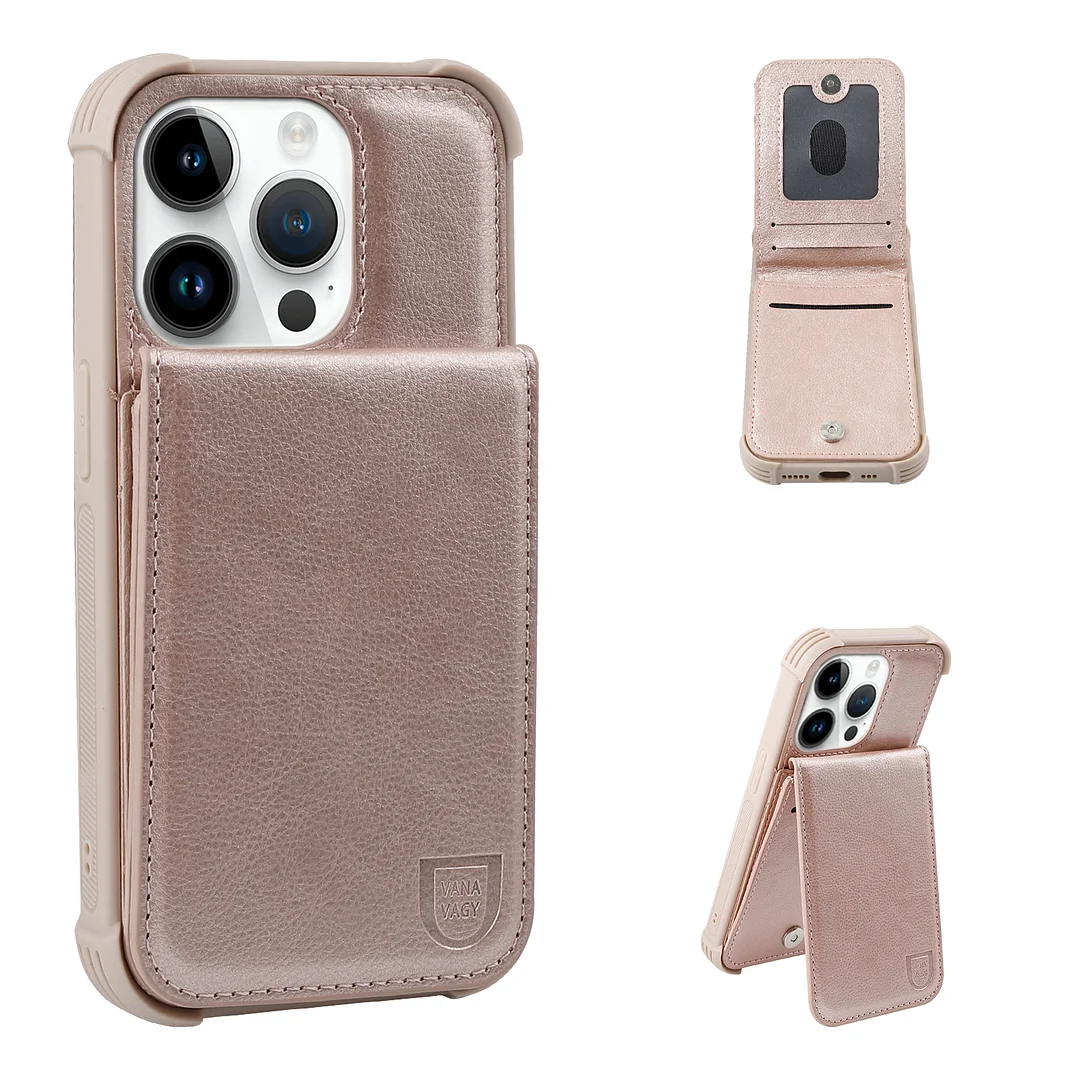 VANAVAGY Wallet Case for Apple iPhone 14 Pro 5G 6.1