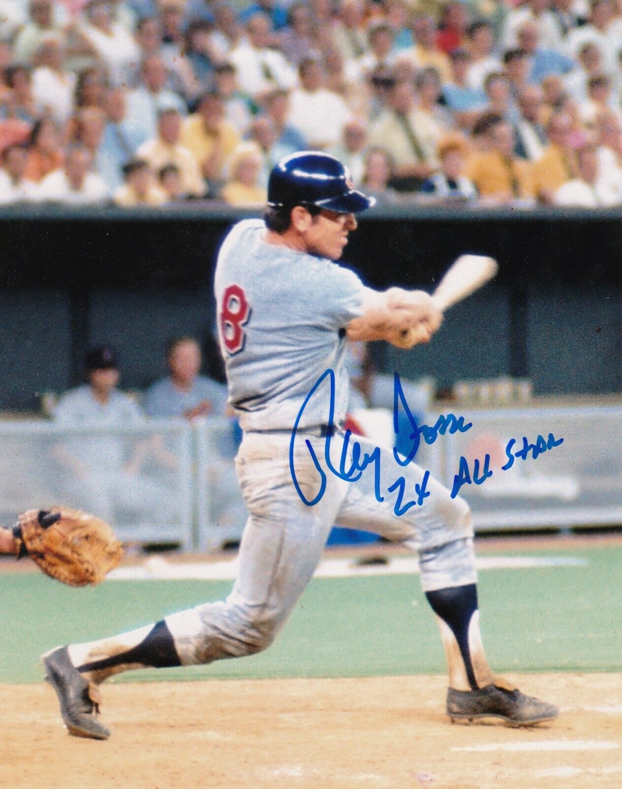 RAY FOSSE CLEVELAND INDIANS 2 X ALL STAR ACTION SIGNED 8x10