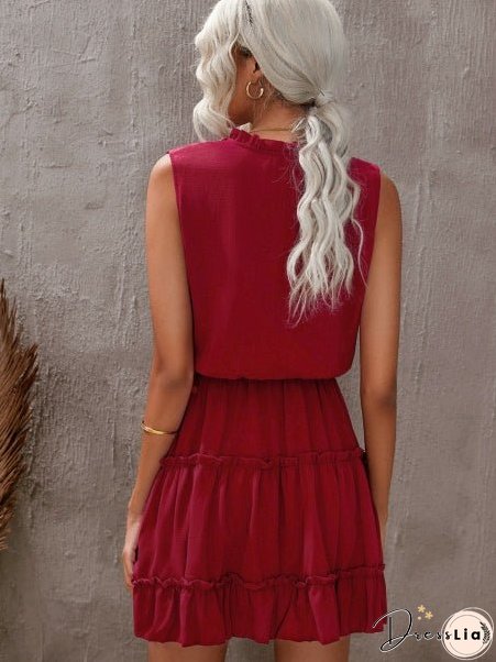 Sleeveless Ruffled High Waist Skirt