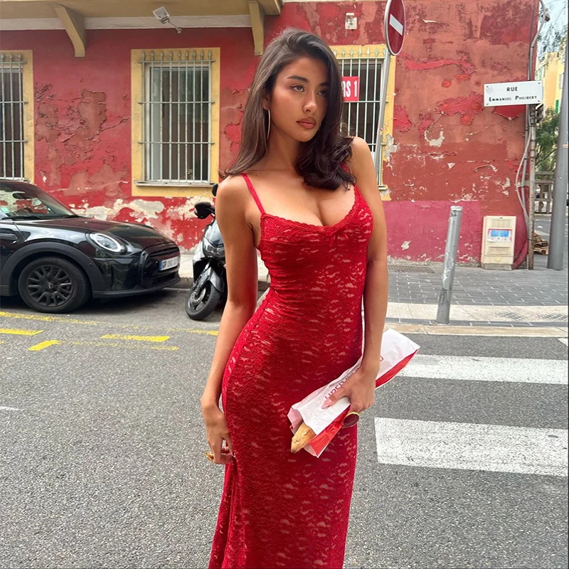 Uveng Uveng Women's Wear 2024 Summer New Fashion Street Hot Girl Sexy Senior Temperament Hanging Slim With A Dress