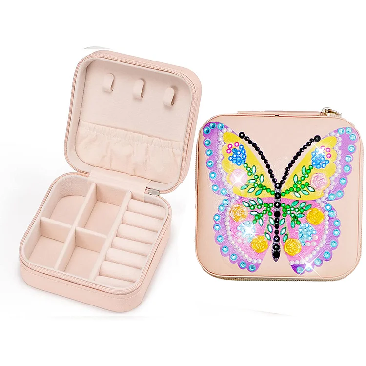 Butterfly PU Leather Special Shaped Diamond Painting Jewelry Organizer for Adult