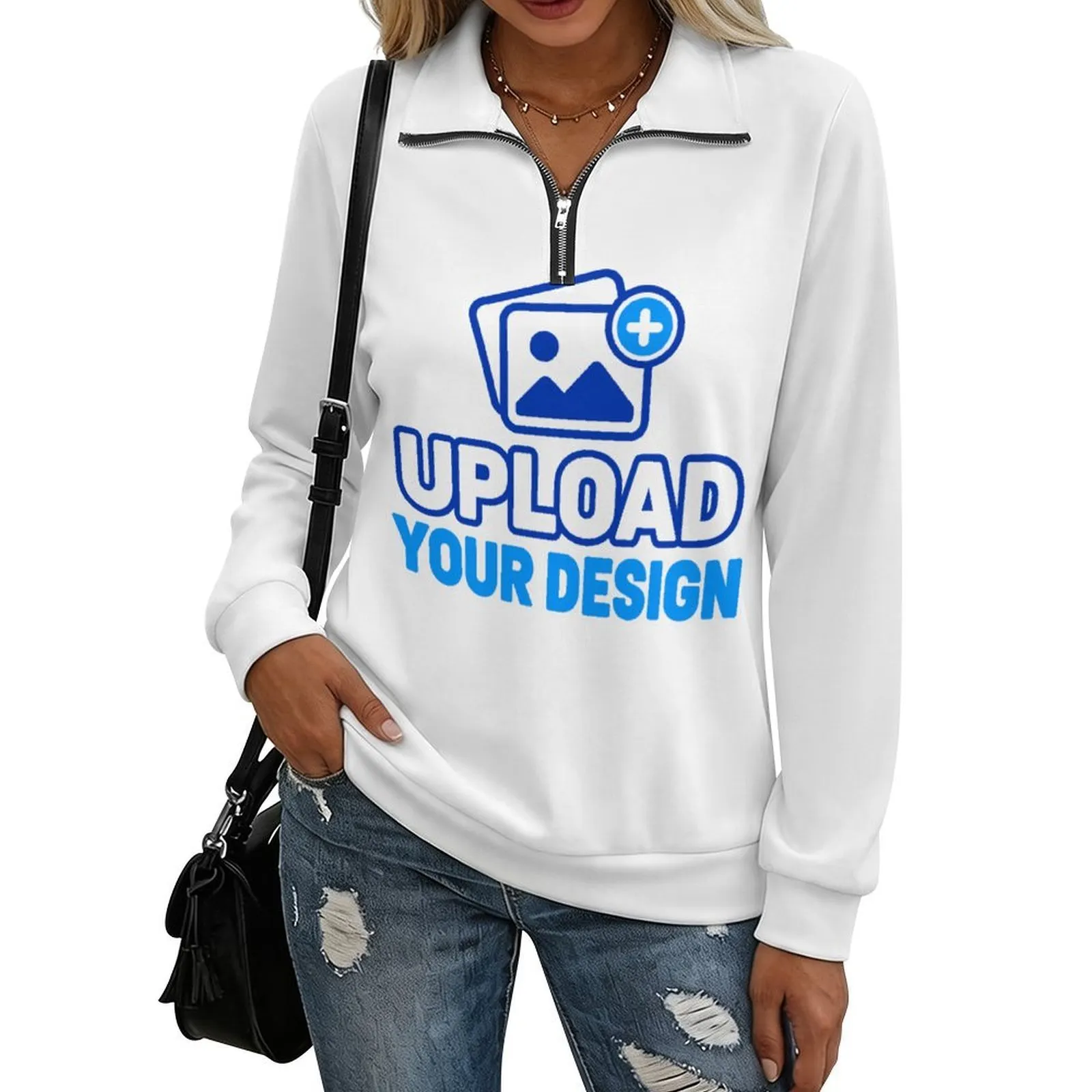 Quarter-Zip Pullover Sweatshirt &ndash; personalized print product image 8