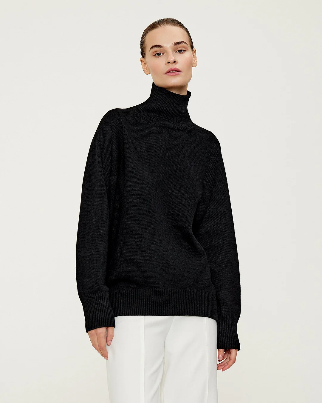 High Neck Sweater Loose Fitting