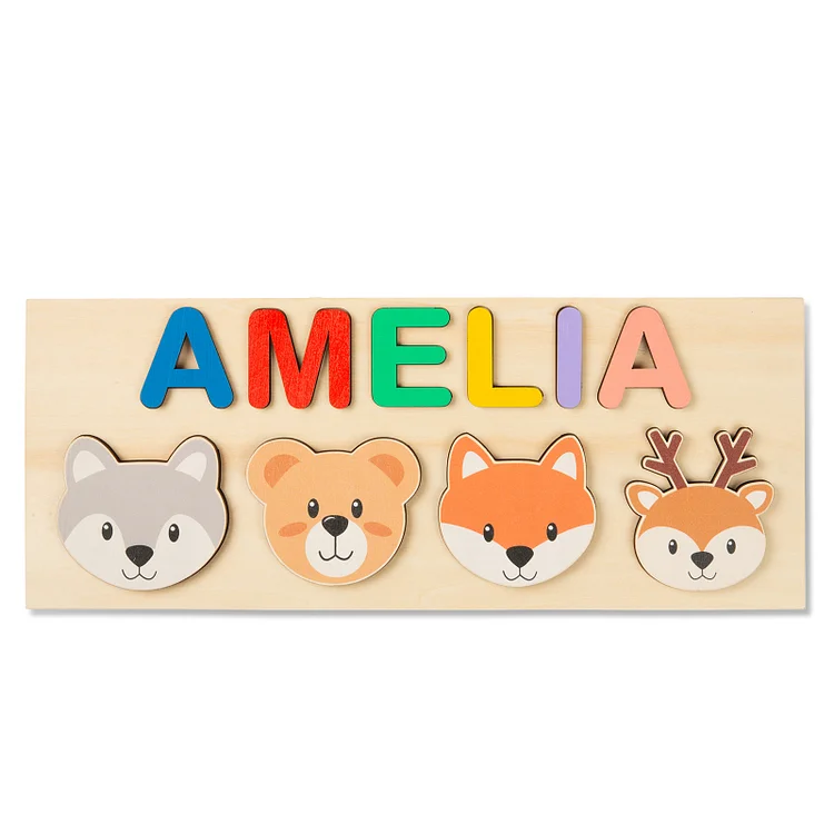 Animal Puzzles/Rompecabezas con 1 Nombre del Bebé Personalizado