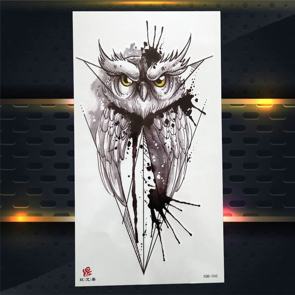 Tribal Dreamcatcher Fake Temporary Tattoo For Women Men Wolf Henna Feather Tattoos Sticker Watercolor Compass Waterproof Tatoos