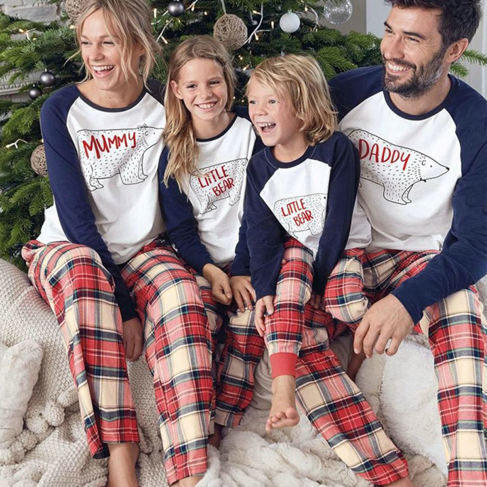 Christmas Letter Bear Family Matching Sleepwear Pajamas Set Nightwear-Pajamasbuy