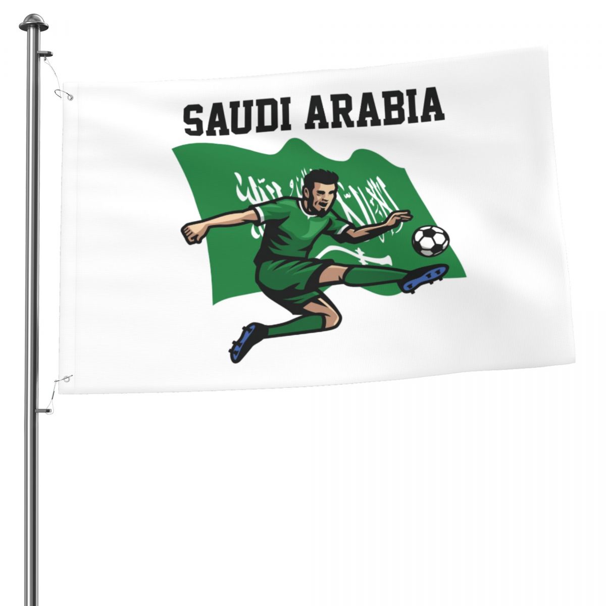 Saudi Arabia Soccer Player 2x3 FT UV Resistant Flag