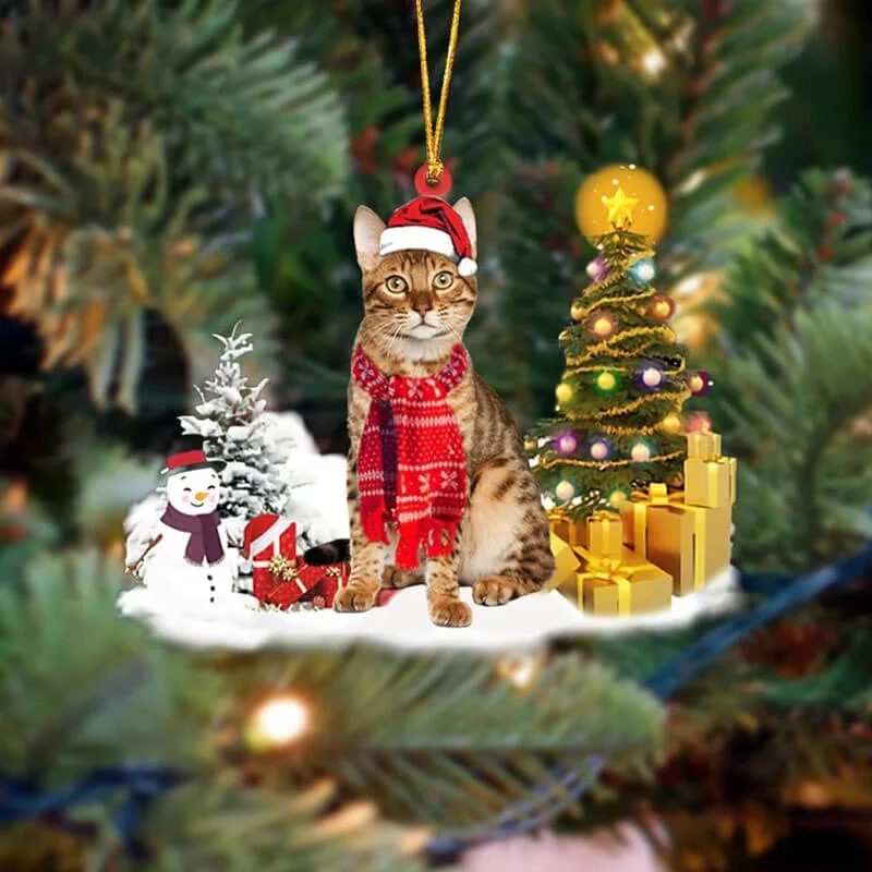 VigorDaily Bengal Cat Christmas Ornament SM135