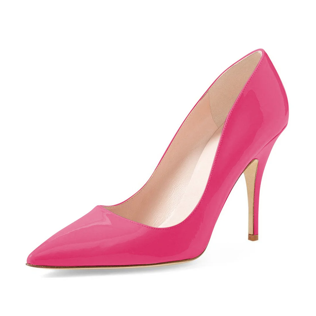 Eye-Catching Hot Pink Pointed Toe Stiletto Heel Pumps for Women