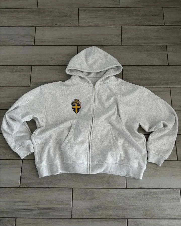 Aonga Streetwear Zip Hoodie Sweatpants Suit Y2K Mens Clothes Two Piece Set Hip Hop Embroidered Sweatshirt Stripes Casual Pants Suit 0114 aonga