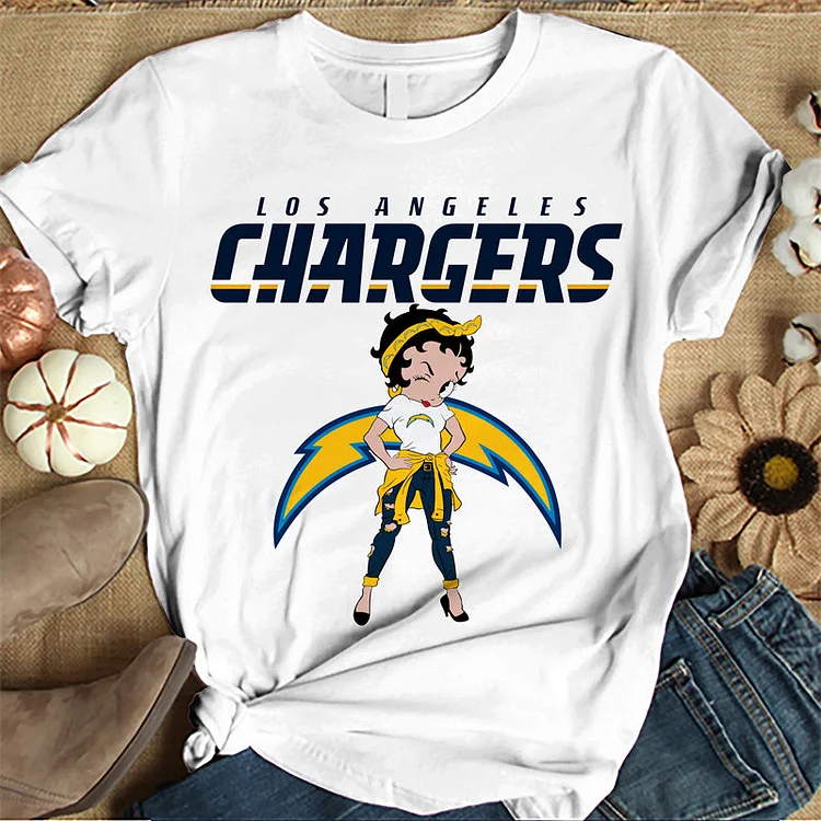 Los Angeles Chargers Women's White Relaxed T-Shirt