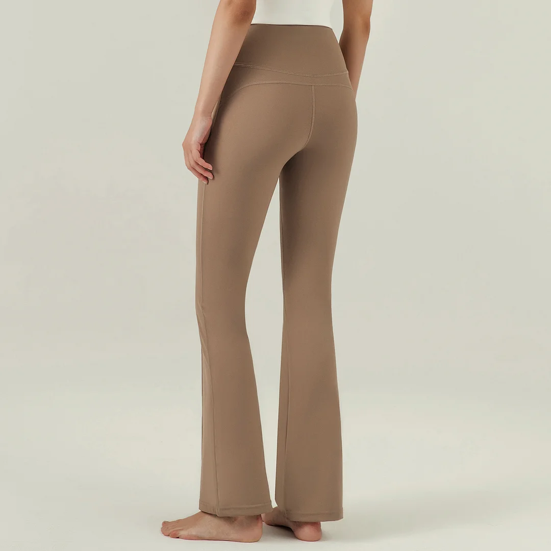 Buy Hergymclothing Cocoa high waist slim fit butt lifting casual petite flared yoga pants outfits online