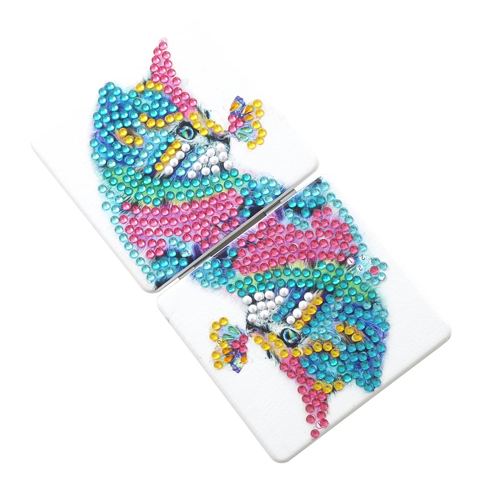 Cat Butterfly Mini Makeup Vanity Mirror - DIY Diamond Craft