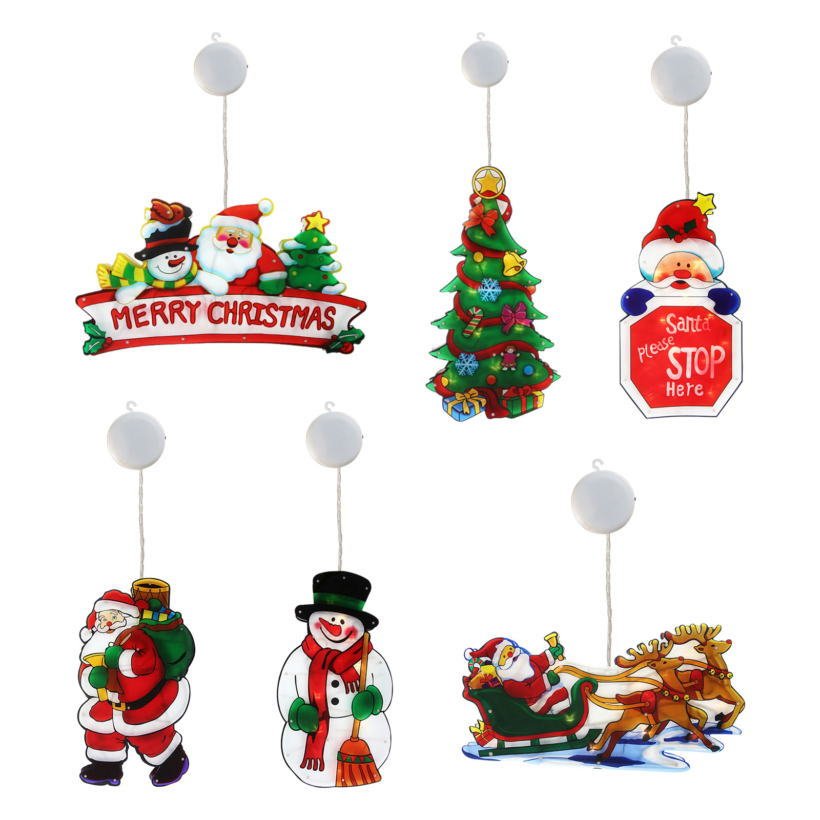 LED Christmas Lights Window Decoration Hanging 3D Lights with Suction Cup от Cesdeals WW