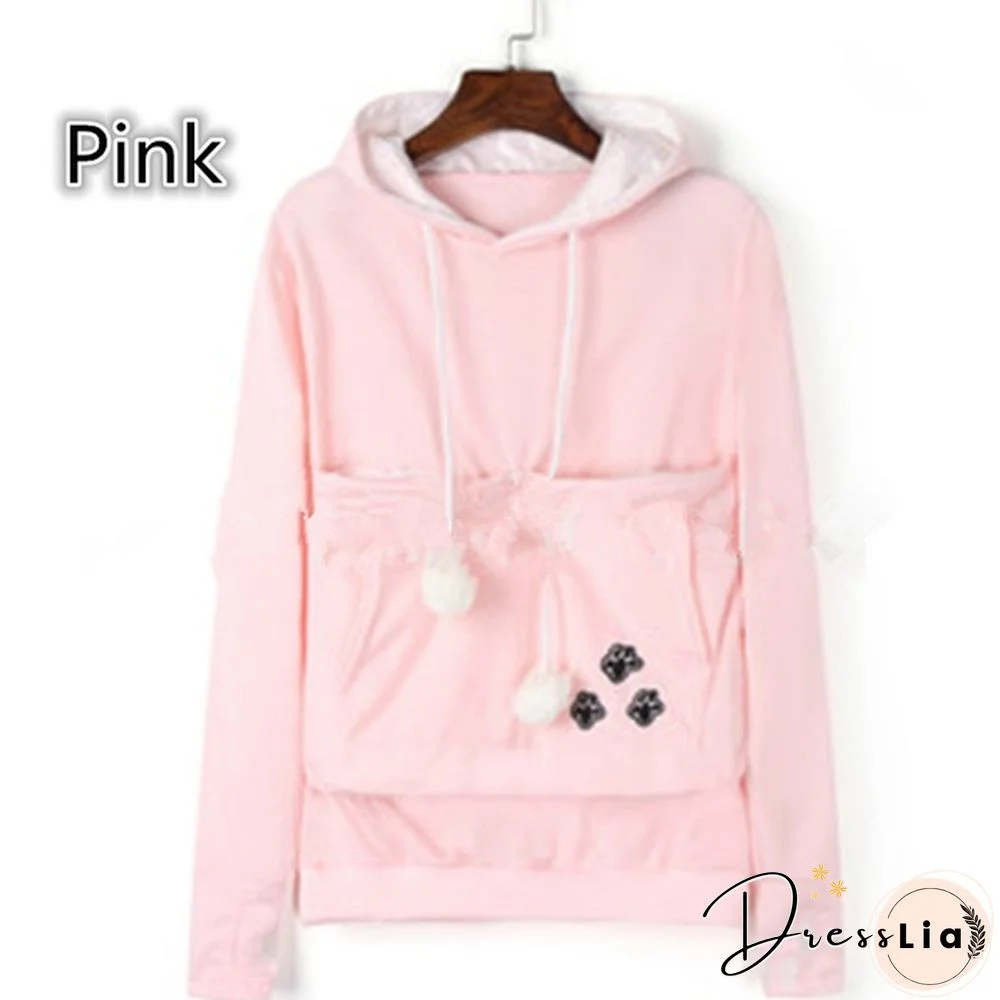 Winter Hoodies Fashion Pet Hoodie Cat And Dog Big Pocket Lovers Long Sleeve Coat