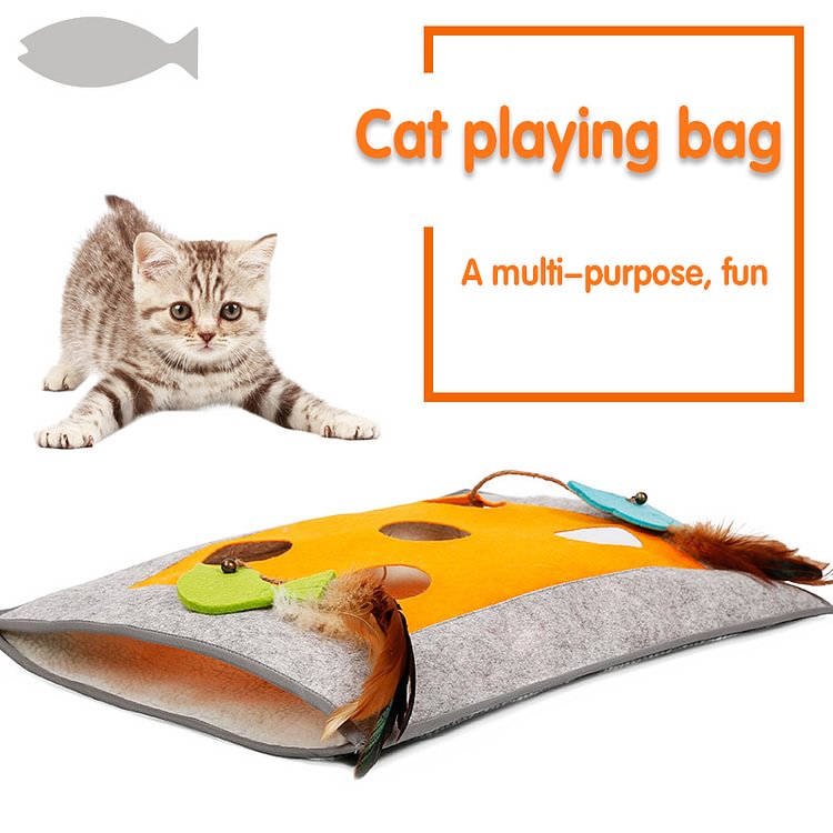Felt Cloth Cat Play Bag 1