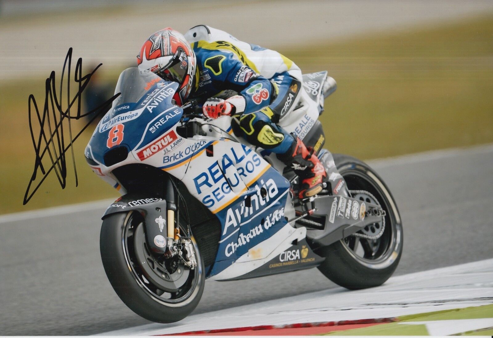 Hector Barbera Hand Signed Avintia Racing Ducati 12x8 Photo Poster painting 2017 MotoGP 3.