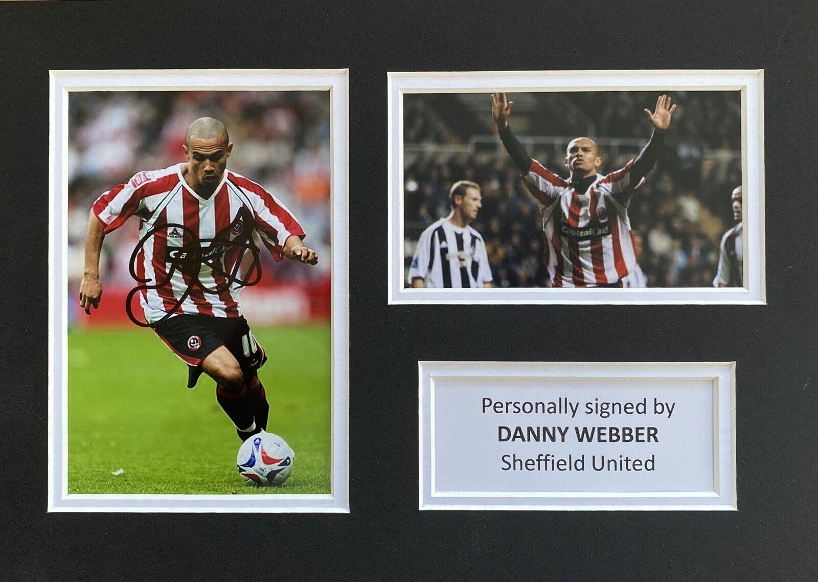 Danny Webber Genuine Hand Signed Sheffield United Photo Poster painting In A4 Mount Display 2