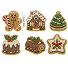 6PCS Sweet Gingerbread DIY Pearl Diamond Painting Christmas Fridge Magnets, Sparkling Rhinestone Refrigerator Magnet Craft Kit for Home Decor & Gifts